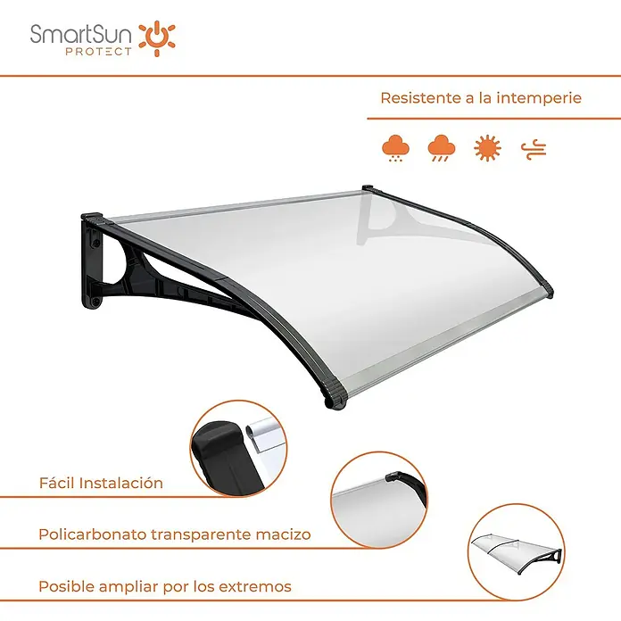 SmartSun Marquesina para puerta Evoke - 80 x 120 x 23,5 cm