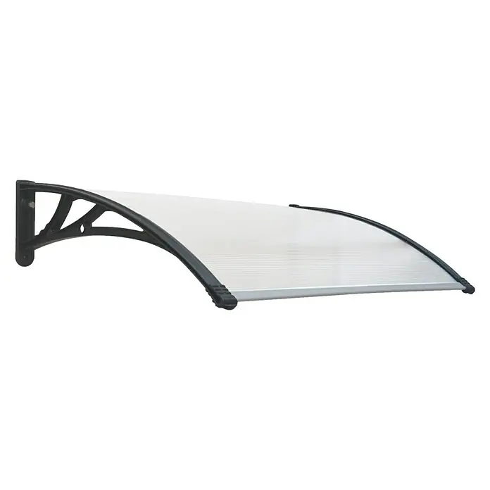 SmartSun Marquesina para puerta Easy Black - 80 x 120 x 23 cm - Vista de perfil izquierdo