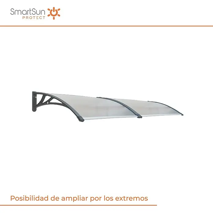 SmartSun Marquesina para puerta Easy Black - 80 x 120 x 23 cm