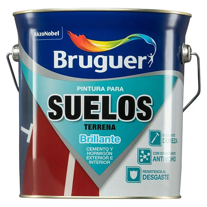 Bruguer Pintura para suelos Terrena - Rojo, 4 l, Brillante - Vista frontal