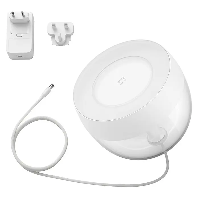 Philips Hue LED-Tischleuchte - 8,2 W, Weiß, Transparent, Höhe: 19,4 cm - Diagonale Ansicht