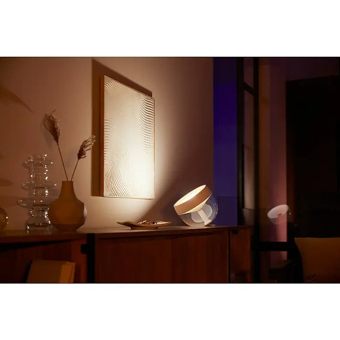 Philips Hue LED-Tischleuchte - 8,2 W, Weiß, Transparent, Höhe: 19,4 cm - Stimmungsaufnahme