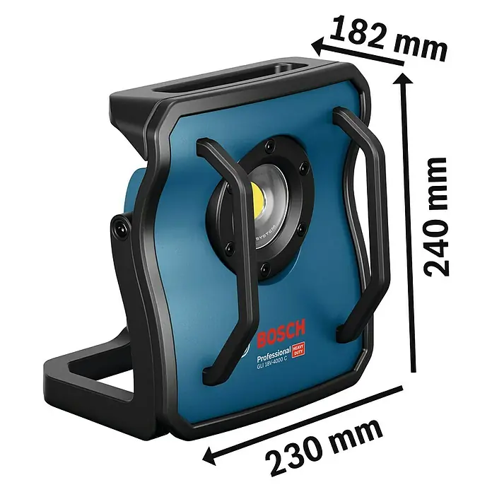 Bosch Professional Akku-Lampe GLI 18V-4000C - 18 V, Ohne Akku, Lichtstrom: 4.000 lm - Diagonale Ansicht