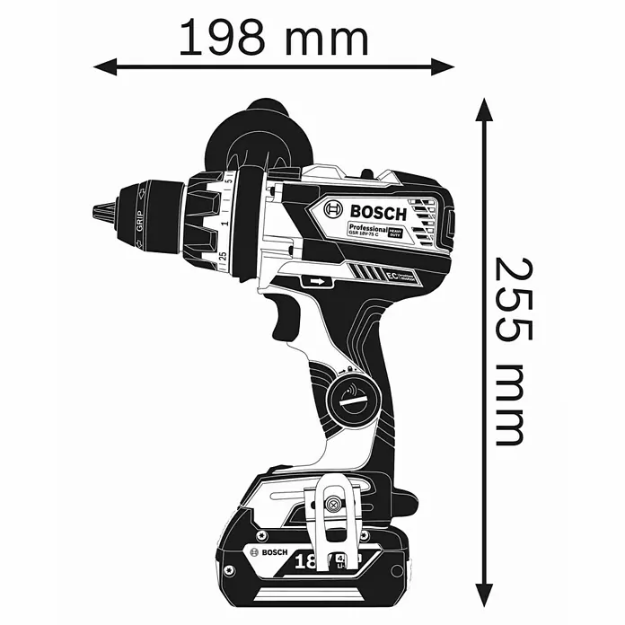 Bosch Professional Akku-Bohrschrauber GSR 18V-110 C - 18 V, Ohne Akku, Leerlaufdrehzahl: 0 U/min - 2.100 U/min, Kunststoffkoffer