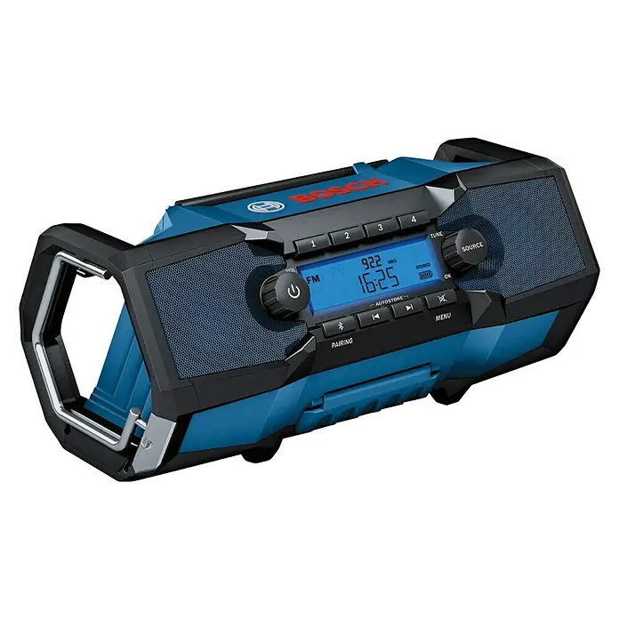 Bosch Professional Akku-Radio GPB 18V-2 C - 87,5 - 108 MHz (UKW/FM), Akkubetrieben - Diagonale Ansicht