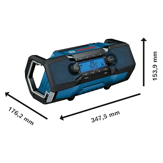 Bosch Professional Akku-Radio GPB 18V-2 C - 87,5 - 108 MHz (UKW/FM), Akkubetrieben - Diagonale Ansicht