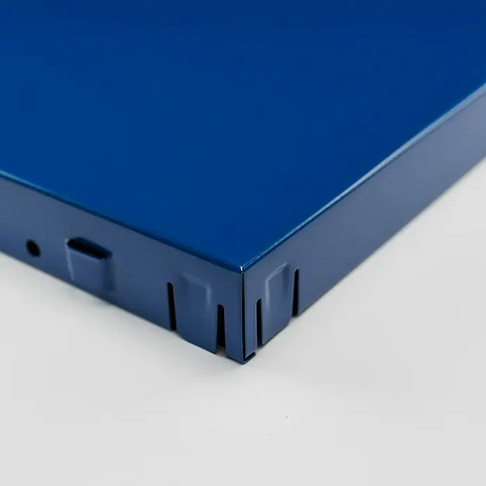 Steckregal - L x B x H: 100 x 50 x 200 cm, Traglast: 70 kg/Boden, Verzinkt, Blau - Detailaufnahme