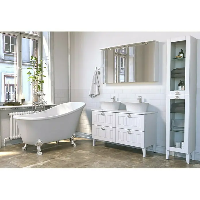 Camargue Samostojeća kada Siljan 150 - D x Š: 150 x 68 cm, 220 l, Akril, Bijele boje - Živopisni prikaz