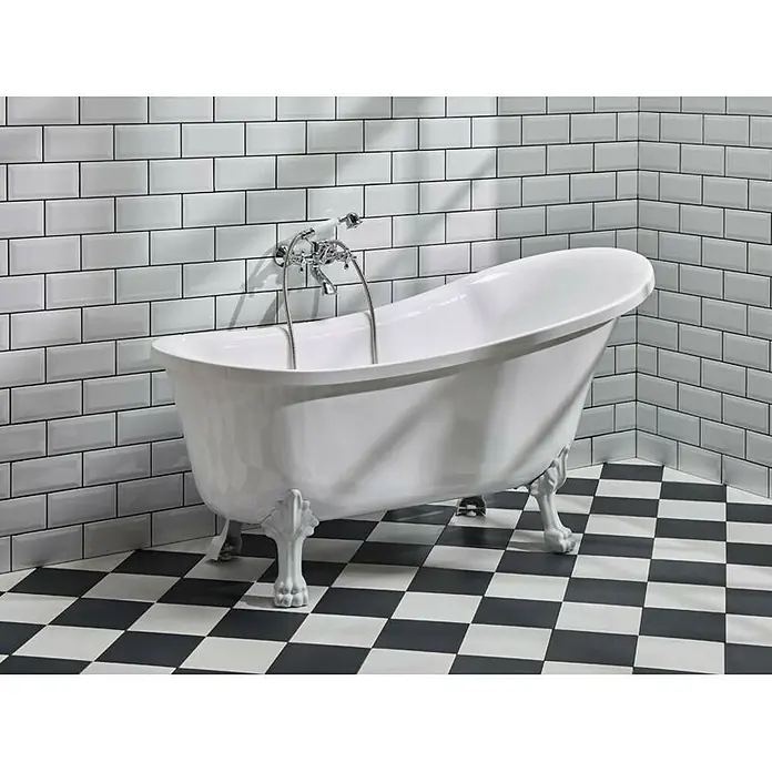 Camargue Samostojeća kada Siljan 150 - D x Š: 150 x 68 cm, 220 l, Akril, Bijele boje - Živopisni prikaz