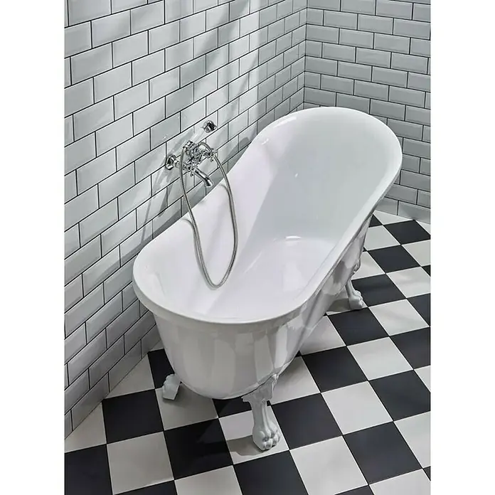 Camargue Samostojeća kada Siljan 150 - D x Š: 150 x 68 cm, 220 l, Akril, Bijele boje - Živopisni prikaz