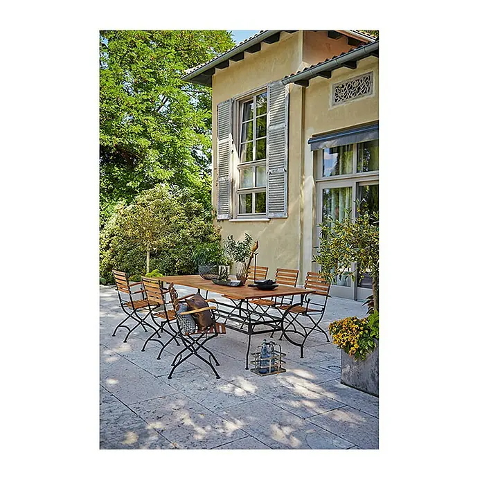 Sunfun Moni Vrtni stol - D x Š: 220 x 100 cm, Drvo, Natur, Crne boje - Živopisni prikaz