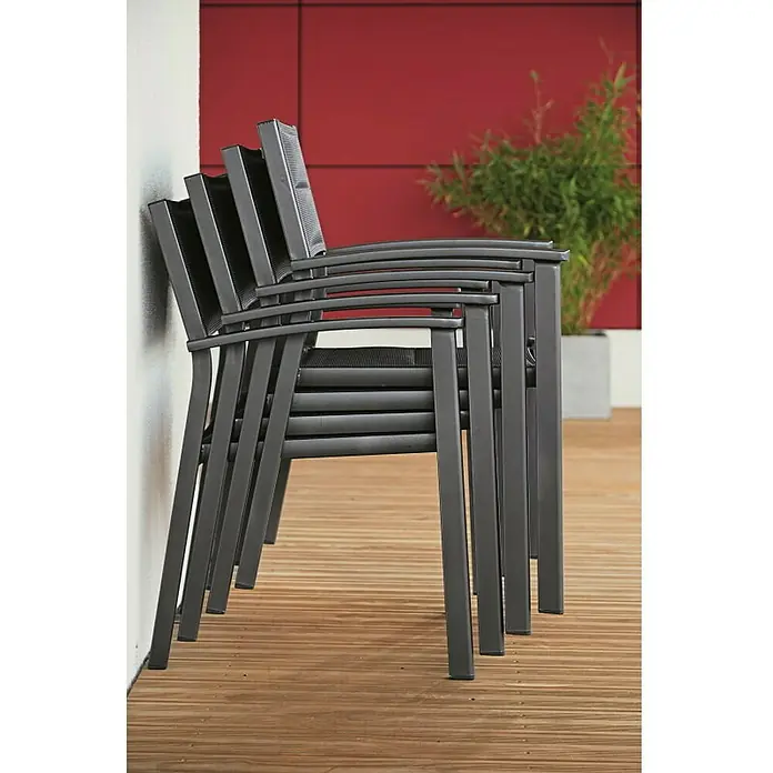 Sunfun Maja Vrtna stolica - Crne boje, Antracit, 61 x 58 x 85 cm - Živopisni prikaz