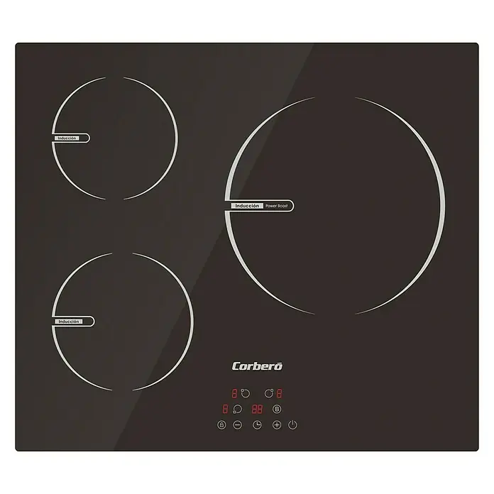 Corberó Placa de inducción CCIBR6003 - Zonas de cocción: 3 ud., Temporizador - Vista descendente