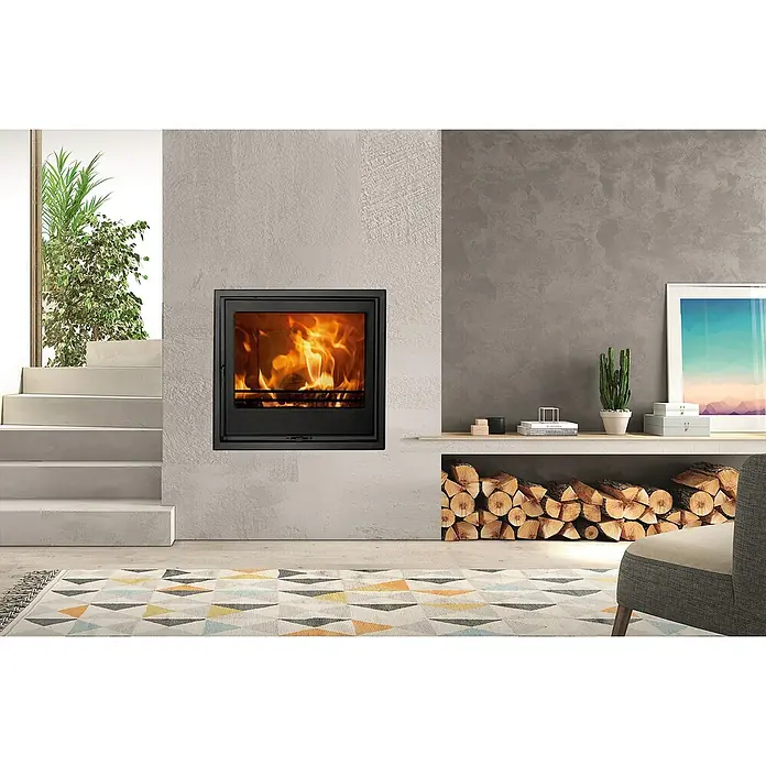 Panadero Hogar de leña HS - 7,1 kW, Volumen de calefacción: 220 m³, Negro - Foto ambiente