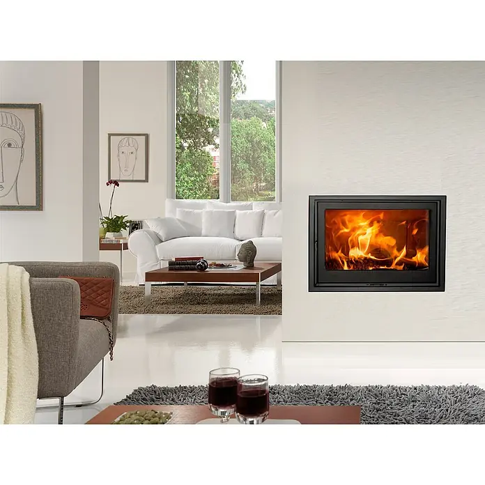 Panadero Hogar de leña HB - 9,8 kW, Volumen de calefacción: 300 m³, Negro - Foto ambiente