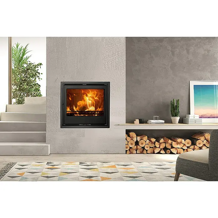 Panadero Insert de leña CS - 7,1 kW, Volumen de calefacción: 220 m³, Negro - Foto ambiente