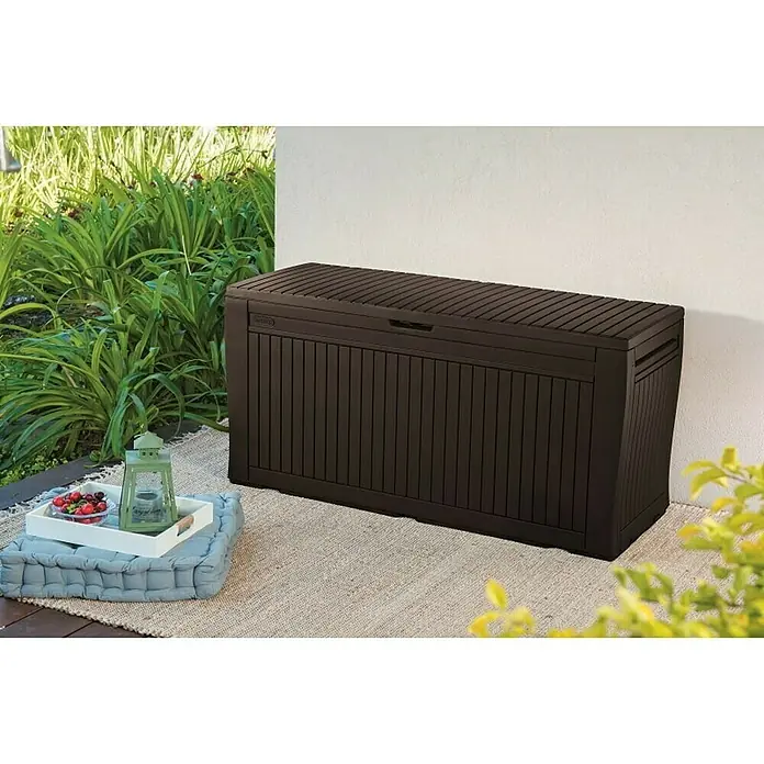 Keter Vrtna kutija za pohranu Comfy - 117 x 45 x 58 cm, Plastika, Smeđe boje - Živopisni prikaz