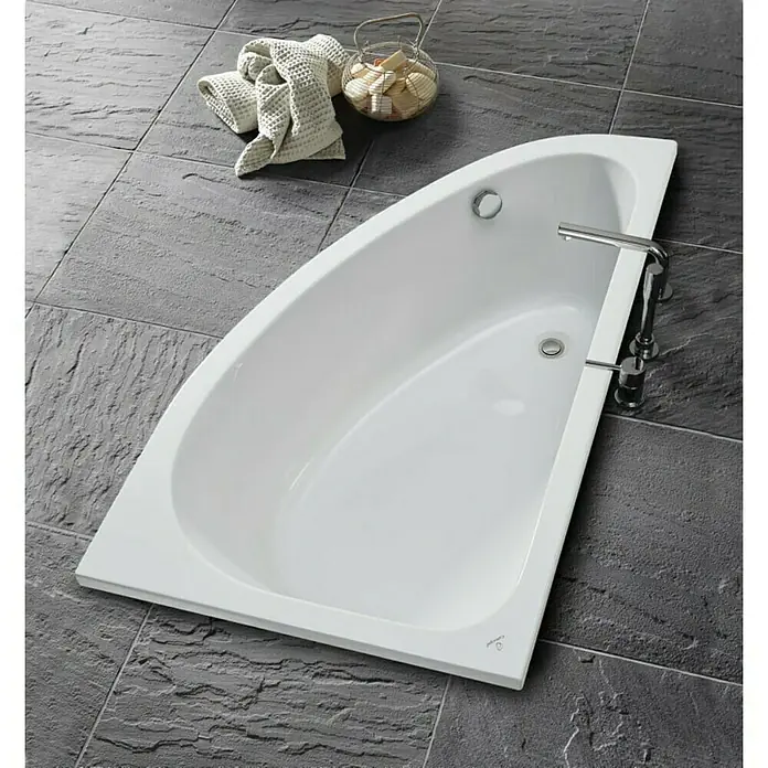 Camargue Kutna kada - D x Š: 160 x 95 cm, Desna strana, Sanitarni akril, Bijele boje - Živopisni prikaz