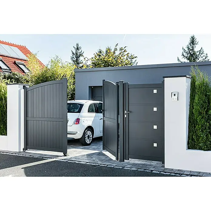 Soncost Vrata za ogradu - Antracit, Aluminij - Živopisni prikaz