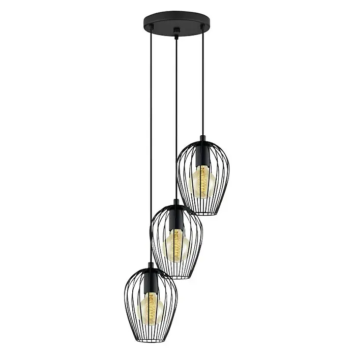 Eglo Visilica - 180 W, D x Š x V: 38 x 38 x 110 cm, Crne boje, E27 - Pogled sprijeda