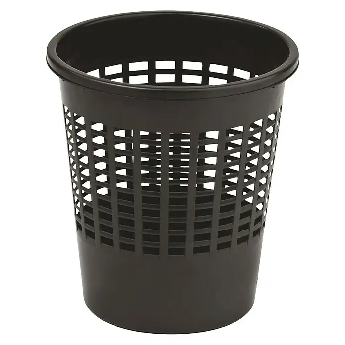 Curver Koš za papir - Crne boje, Okrugli oblik, Plastika - Pogled sprijeda