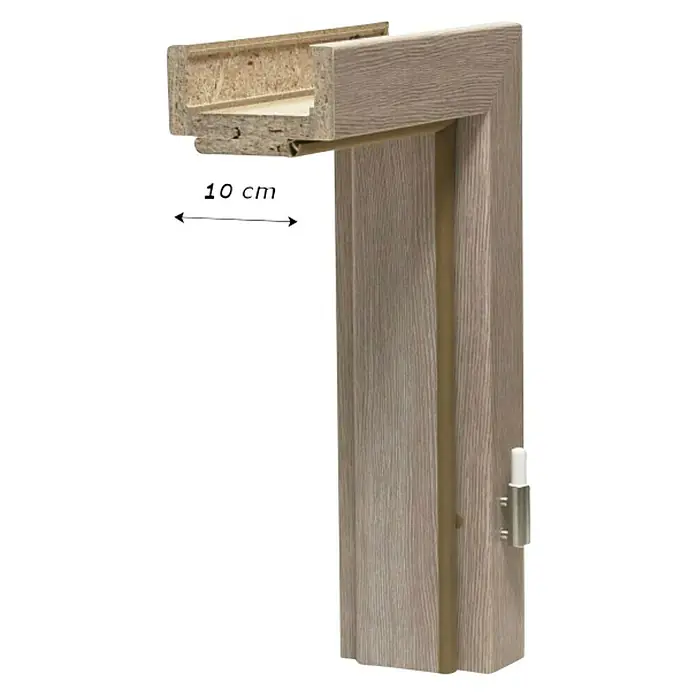 Geta Door Dovratnik Aperto Cappuccino GA11 - Š x V: 850 x 2.000 mm, Širina zida: 10 cm, DIN desno, Srebrni hrast - Dijagonalni pogled