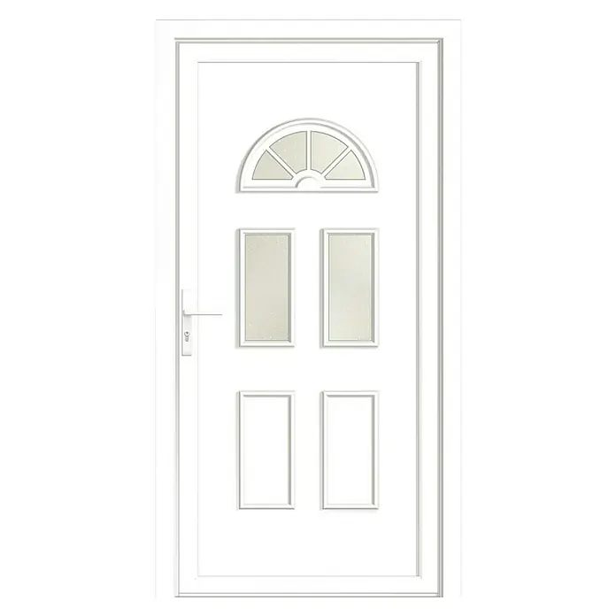RORO PVC ulazna vrata BAZ 1560 - D x Š x V: 70 x 1.000 x 2.100 mm, DIN lijevo, Bijele boje - Pogled sprijeda