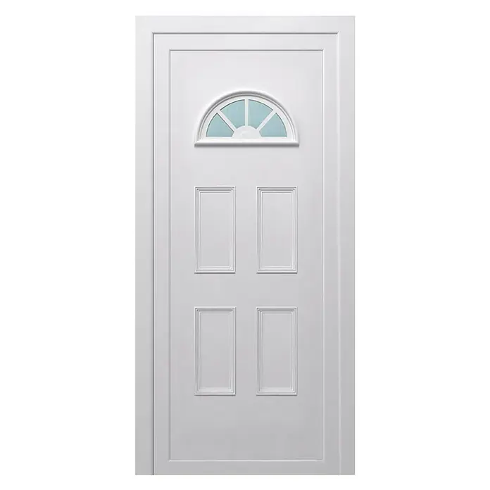 PVC ulazna vrata KT04 Šibenik - D x Š x V: 70 x 1.000 x 2.100 mm, DIN lijevo, Bijele boje - Pogled sprijeda
