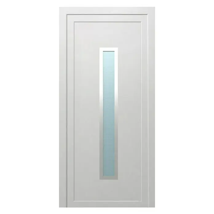 PVC ulazna vrata KF03 Pula - D x Š x V: 70 x 1.000 x 2.100 mm, DIN desno, Bijele boje - Pogled sprijeda