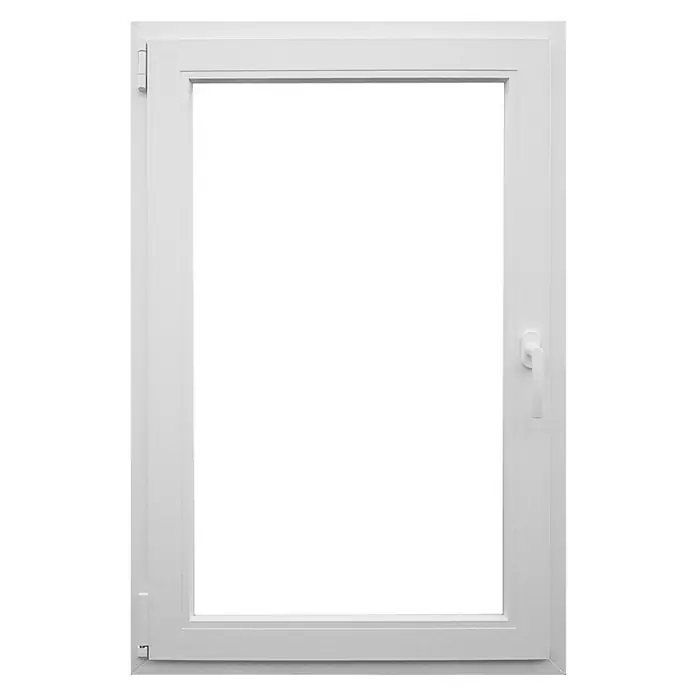 PVC prozor s kvakom - Š x V: 80 x 120 cm, DIN lijevo, Bijele boje - Pogled sprijeda