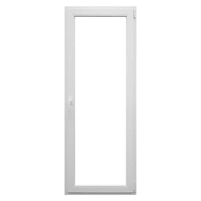 Balkonska vrata - Š x V: 80 x 210 cm, DIN desno, Bijele boje, 58 mm - Pogled sprijeda