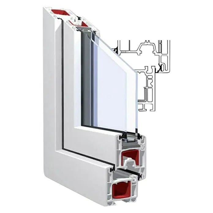 Balkonska vrata - Š x V: 80 x 210 cm, DIN lijevo, Bijele boje, 58 mm - Dijagonalni pogled