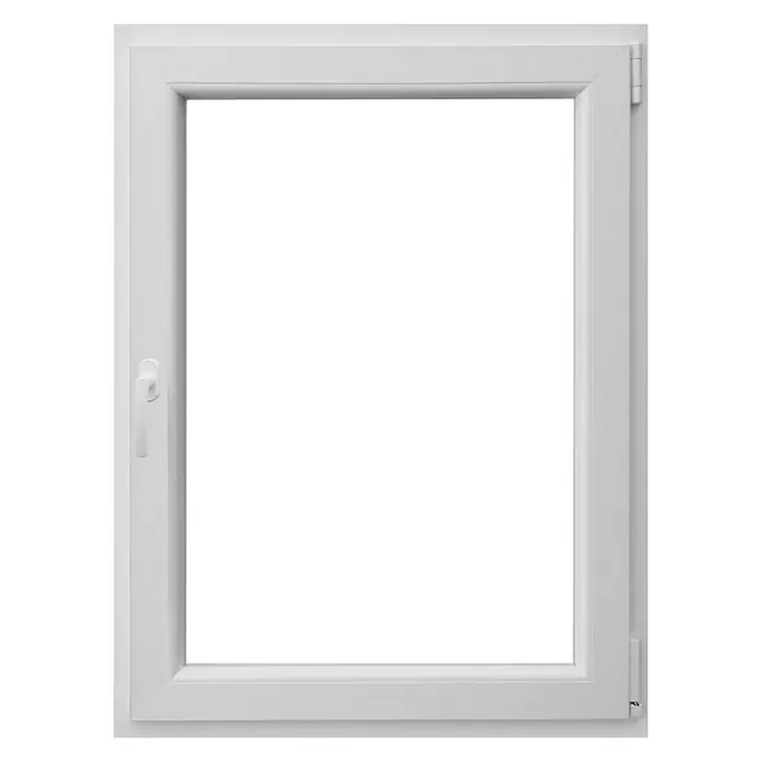 PVC prozor s kvakom - Š x V: 60 x 80 cm, DIN desno, Bijele boje - Pogled sprijeda