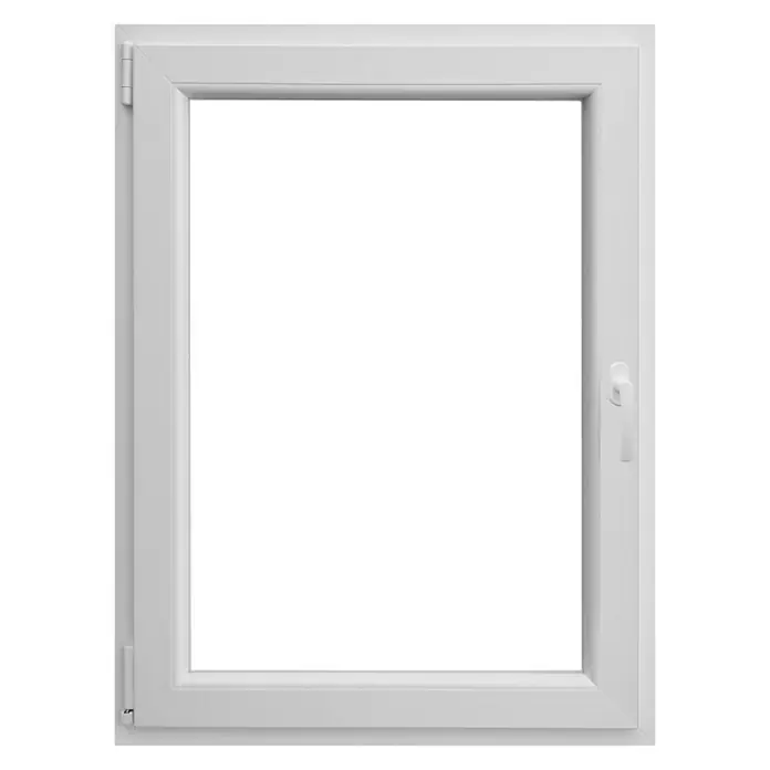 PVC prozor s kvakom - Š x V: 60 x 80 cm, DIN lijevo, Bijele boje - Pogled sprijeda