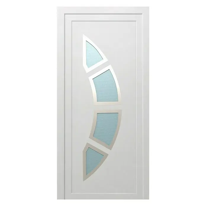 PVC ulazna vrata KF34 Split - D x Š x V: 70 x 1.000 x 2.100 mm, DIN lijevo, Bijele boje - Pogled sprijeda