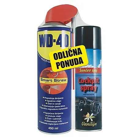 WD-40  Sprej za podmazivanje Smart Straw 450 ml + cockpit spray 220 ml