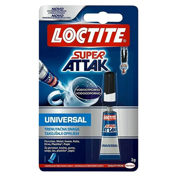 Loctite Superljepilo Super Attak - 3 g, Tuba, Gelasto - Pogled s gornje strane