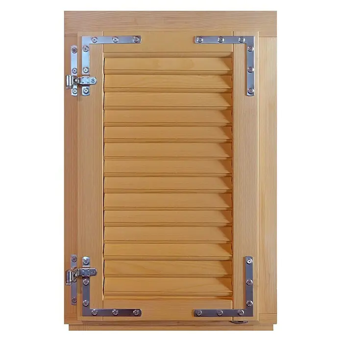 Drveni prozor s pomičnom griljom, bez kvake - Š x V: 80 x 120 mm, DIN desno, Natur - Pogled sprijeda