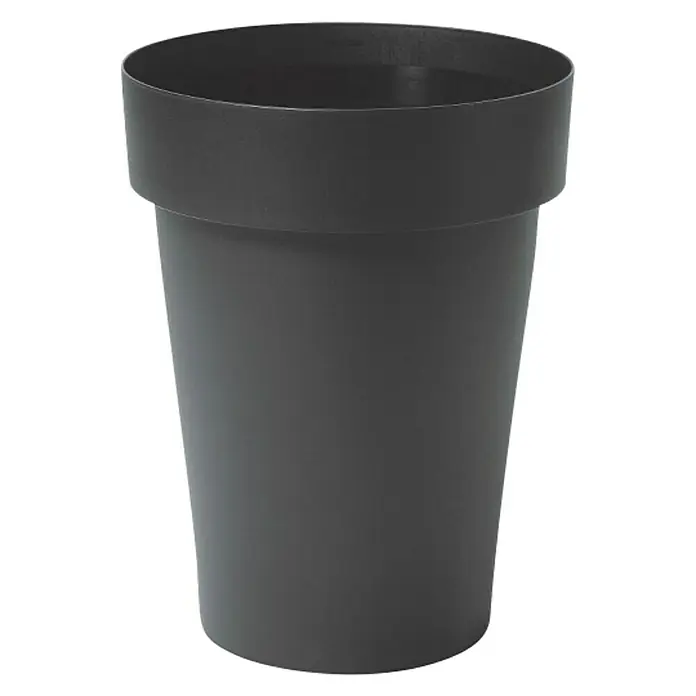Visoka okrugla posuda za biljke Melrose - Vanjska dimenzija (ø x V): 40 x 50 cm, Plastika, Antracit - Pogled sprijeda