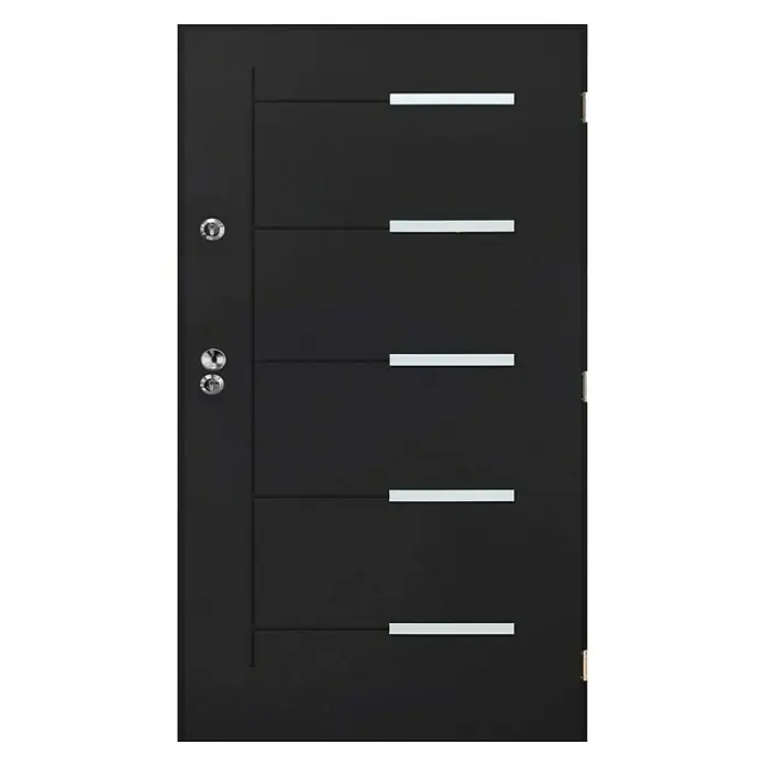 Čelična zaštitna vrata Kankan - D x Š x V: 55 x 800 x 2.000 mm, DIN desno, Antracit - Pogled sprijeda