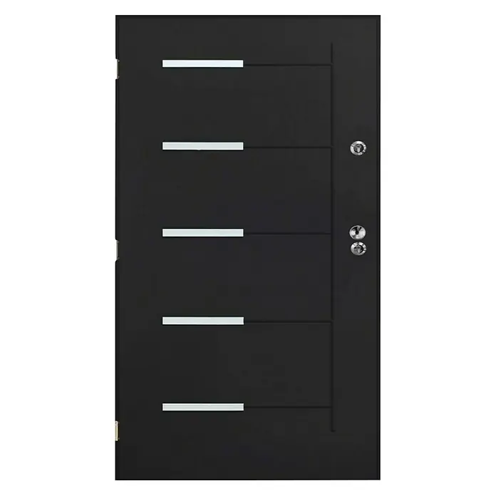 Čelična zaštitna vrata Kankan - D x Š x V: 55 x 800 x 2.000 mm, DIN lijevo, Antracit - Pogled sprijeda