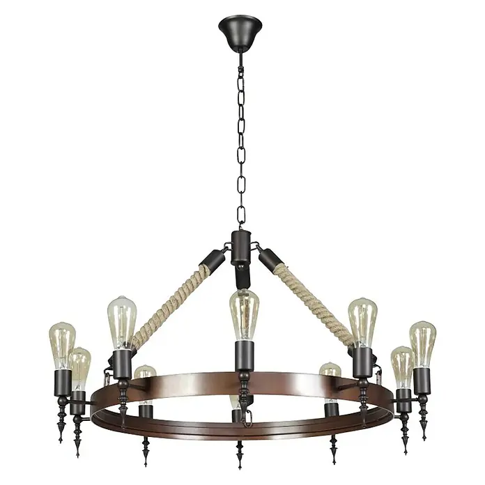 Ferotehna Visilica Knight Coffee - 60 W, D x Š x V: 700 x 700 x 1.170 mm, Antikno smeđe, E27 - Pogled sprijeda