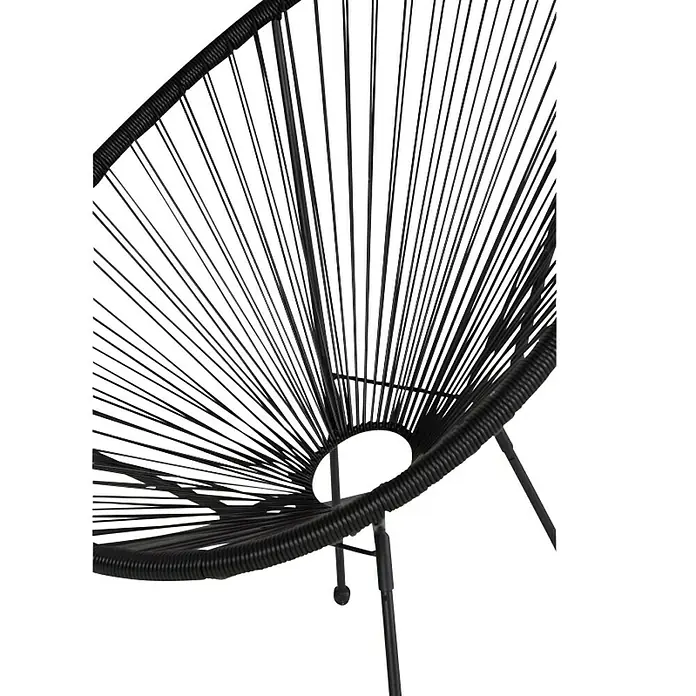 Gartensessel Elisabeth - L x B x H: 73 x 76 x 89 cm, Kunststoff, Schwarz - Diagonale Ansicht