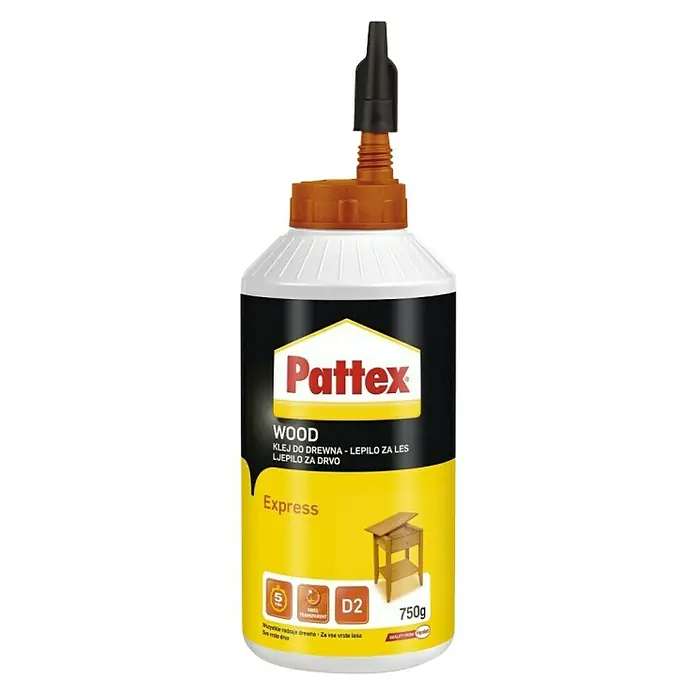 Pattex Ljepilo za drvo Wood Express - 750 g, Boca - Pogled sprijeda