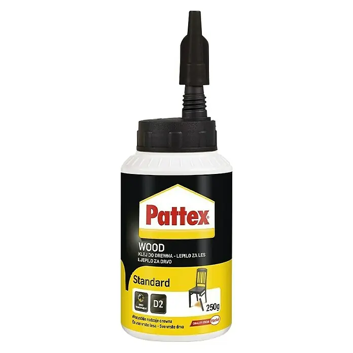 Pattex Ljepilo za drvo Standard - 250 g, Boca - Pogled sprijeda