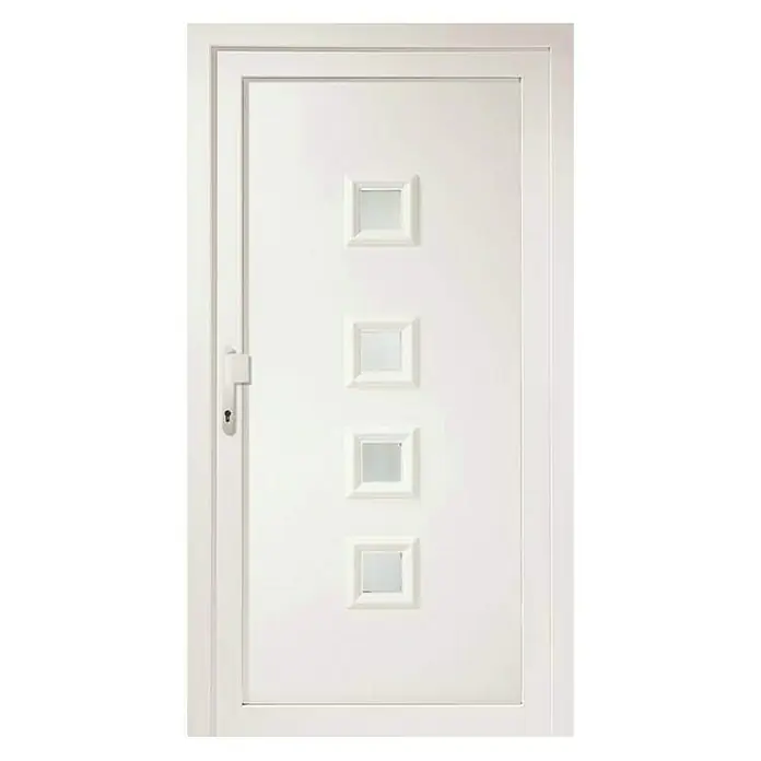 RORO PVC ulazna vrata Europe - 110 x 210 cm, DIN lijevo, Bijele boje - Pogled sprijeda
