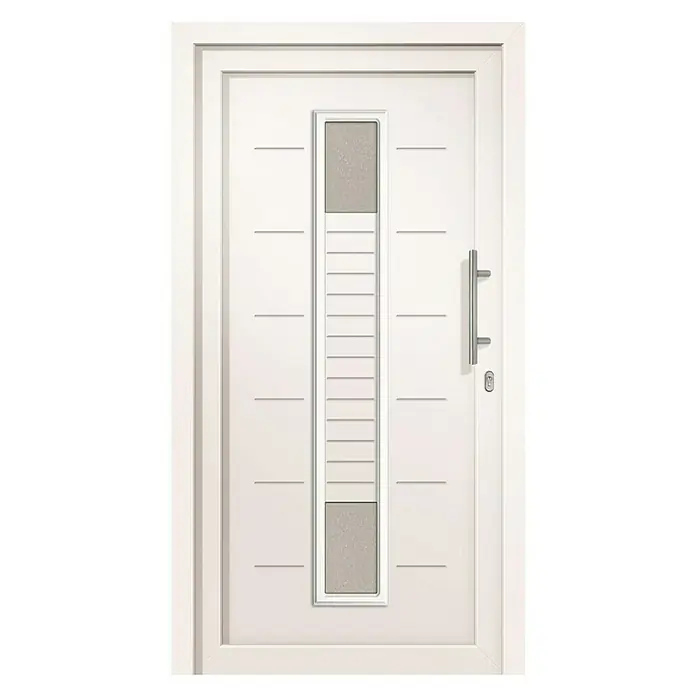RORO PVC ulazna vrata Baden - D x Š x V: 70 x 1.000 x 2.100 mm, DIN desno, Bijele boje - Pogled sprijeda