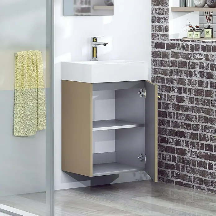 Conjunto de mueble de baño Mini - 45 cm, Fango, Mate - Foto ambiente