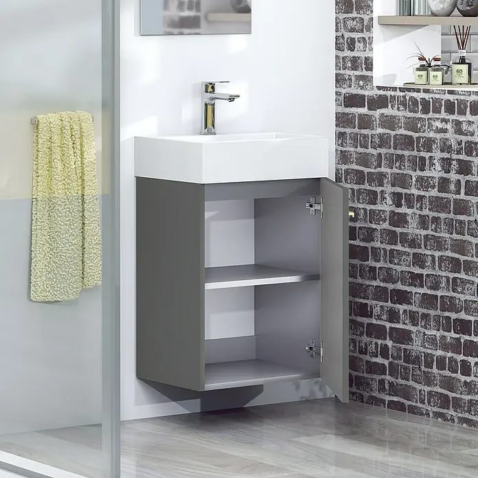 Conjunto de mueble de baño Mini - 45 cm, Antracita, Mate - Foto ambiente