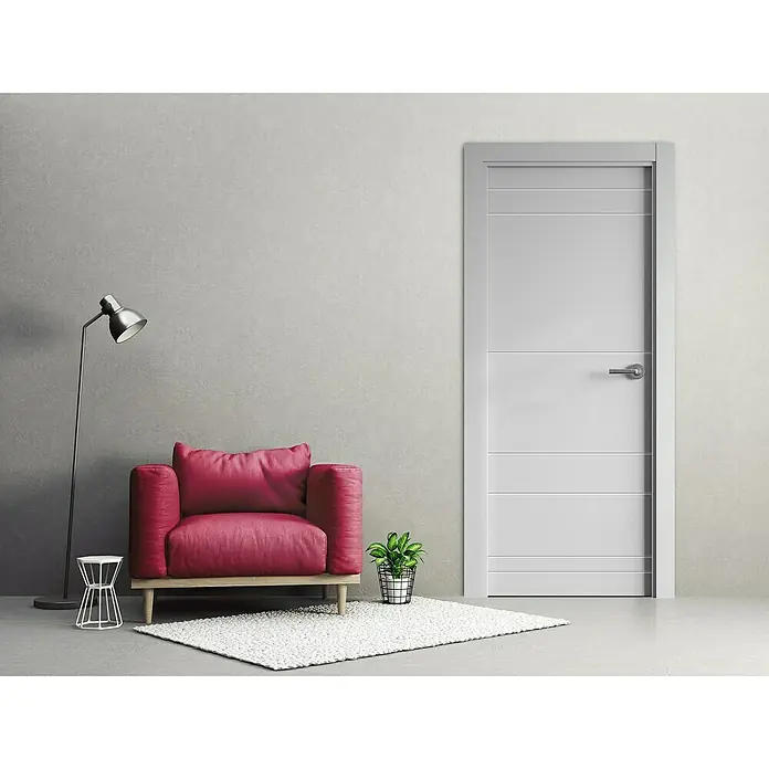 PortStylo Puerta interior Maracay - 72,5 x 203 cm, Izquierda, Blanco lacado, Maciza aligerada, Ciega - Foto ambiente